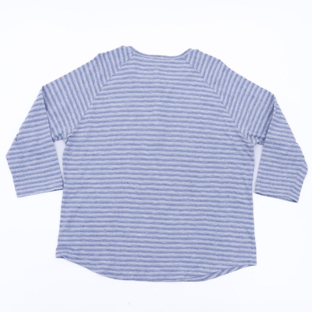 Joe's Jeans Long Sleeve Tee T-Shirt Henley Mens L Large Blue White Striped - Picture 4 of 6